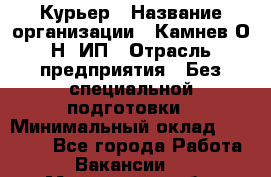 Курьер › Название организации ­ Камнев О.Н, ИП › Отрасль предприятия ­ Без специальной подготовки › Минимальный оклад ­ 30 000 - Все города Работа » Вакансии   . Мурманская обл.,Оленегорск г.